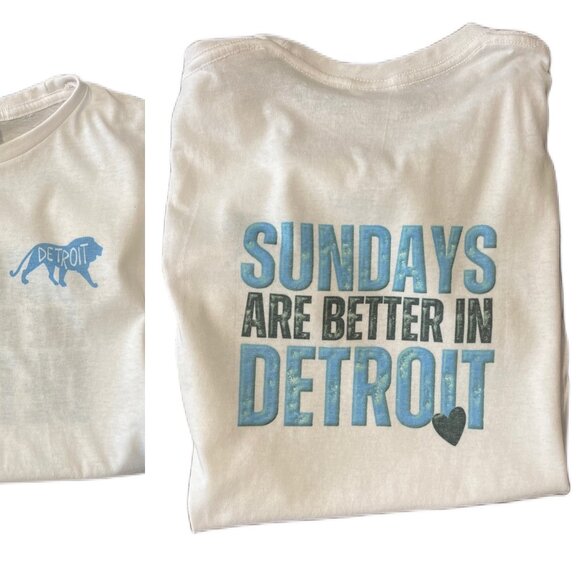 detroit lions white tshirt - Picture 1 of 1